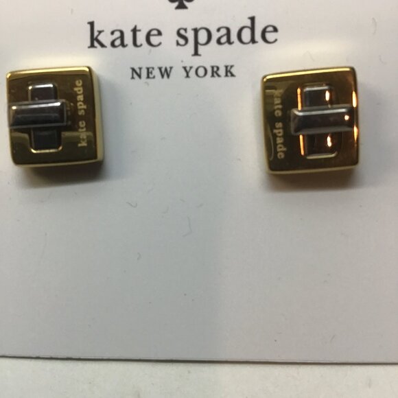 Kate Spade New Gold and Silver Clasp Earrings - Picture 1 of 3
